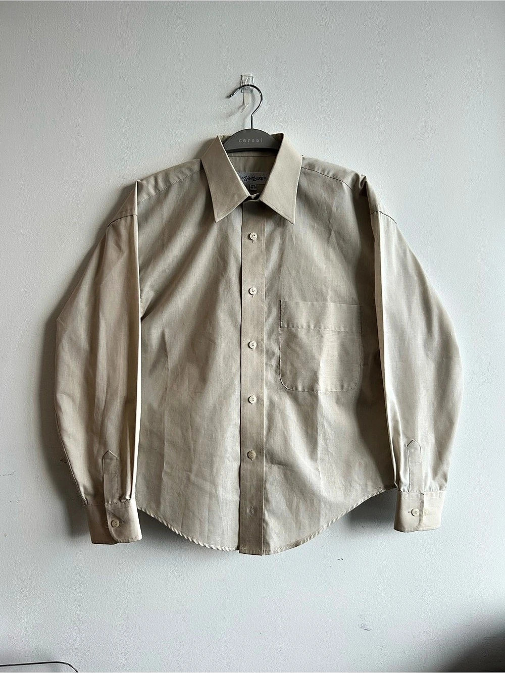 Yves Saint Laurent Cotton Button Down in Cream Size Womens Medium